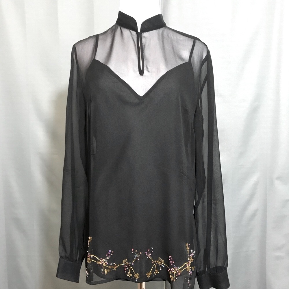 ICE 2 piece silk beaded blouse